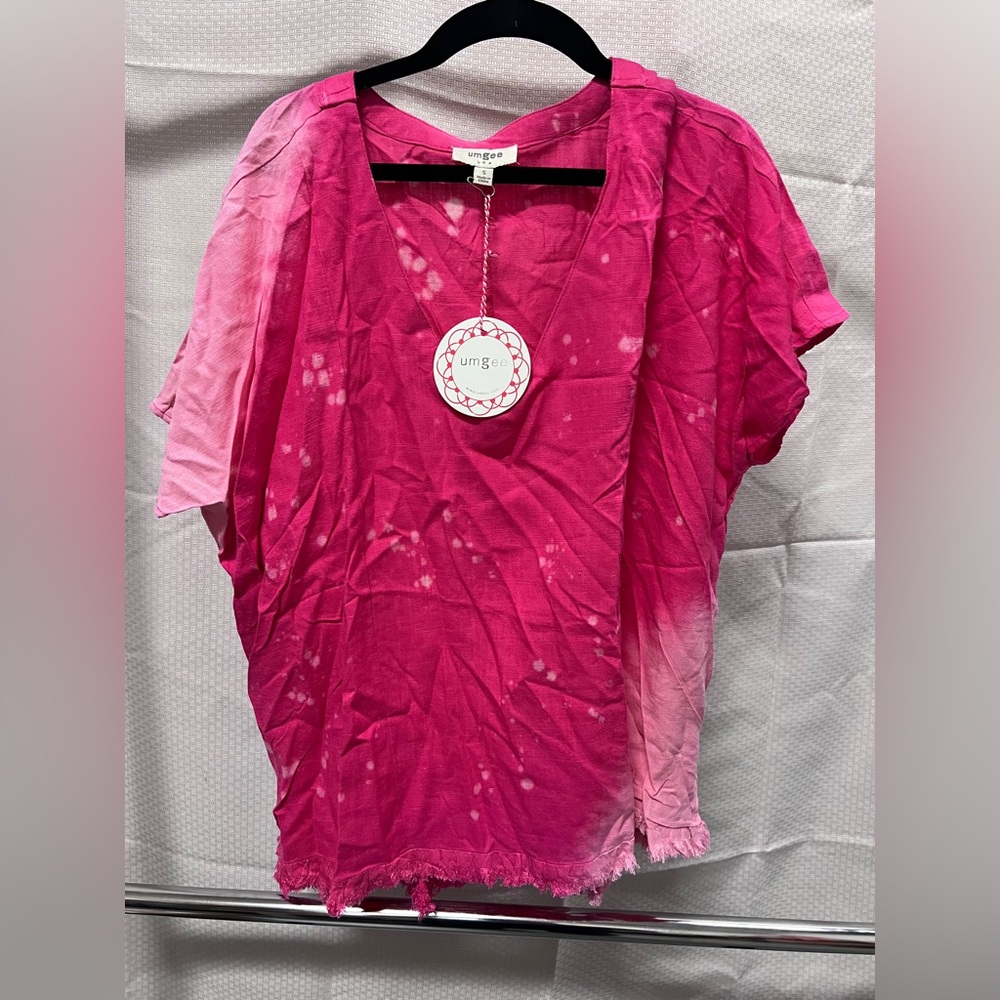 Umgee Fuchsia Tie-Dye Women's Blouse